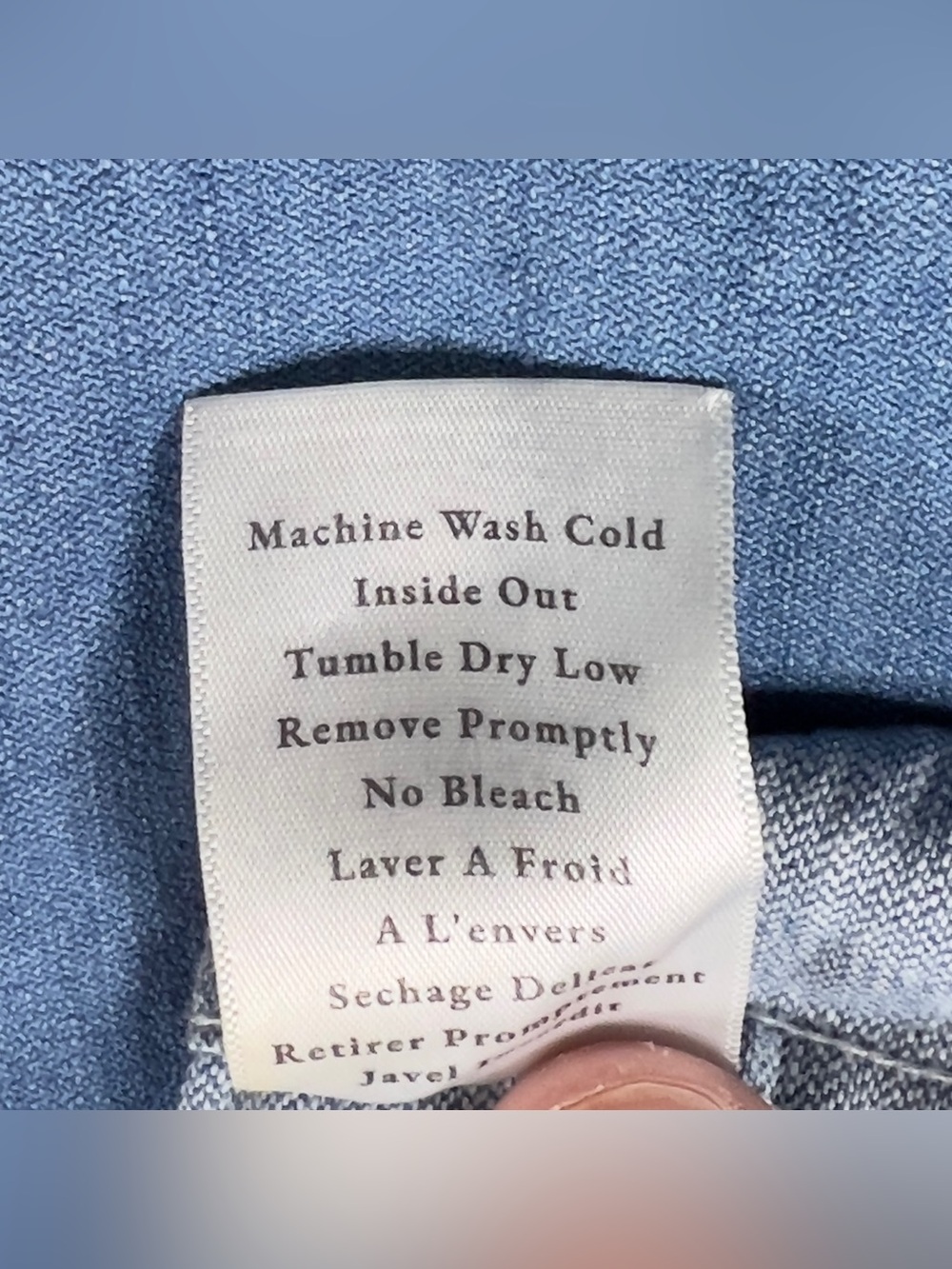 Frank & Eileen Ruffle Mary Denim Shirtdress Women's Medium Stonewash Indigo Mini - Picture 8 of 12